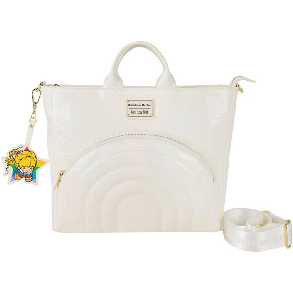 Rainbow Brite Iridescent Faux Leather Tote Bag Convertible Backpack Perfect for